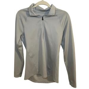 Under Armour Heatgear Long Sleeve Gray Shirt 
medium 3/4 zip Thumb Holes Fitted